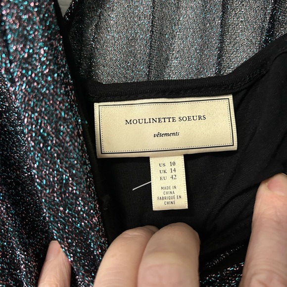 Moulinette Soeurs Pleated Metallic dress - Picture 3 of 7